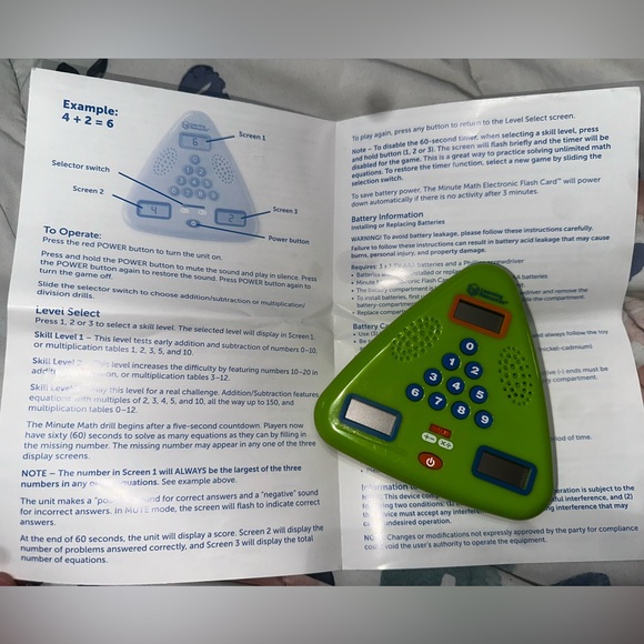 Learning Resources Minute Math Electronic Flash Card - Picture 2 of 3